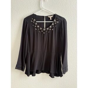 Rebecca Taylor Black Embellished Top